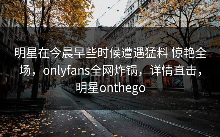 明星在今晨早些时候遭遇猛料 惊艳全场，onlyfans全网炸锅，详情直击，明星onthego